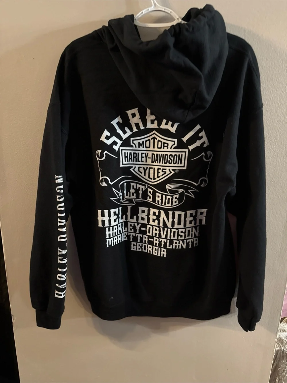 Harley-Davidson Elk River Hoodie Back Logo Sz L Men's Pullover Motorcycle Jl26